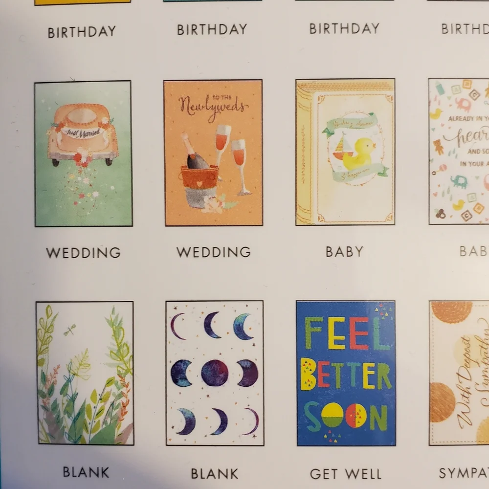 American Greetings card assortment with file box